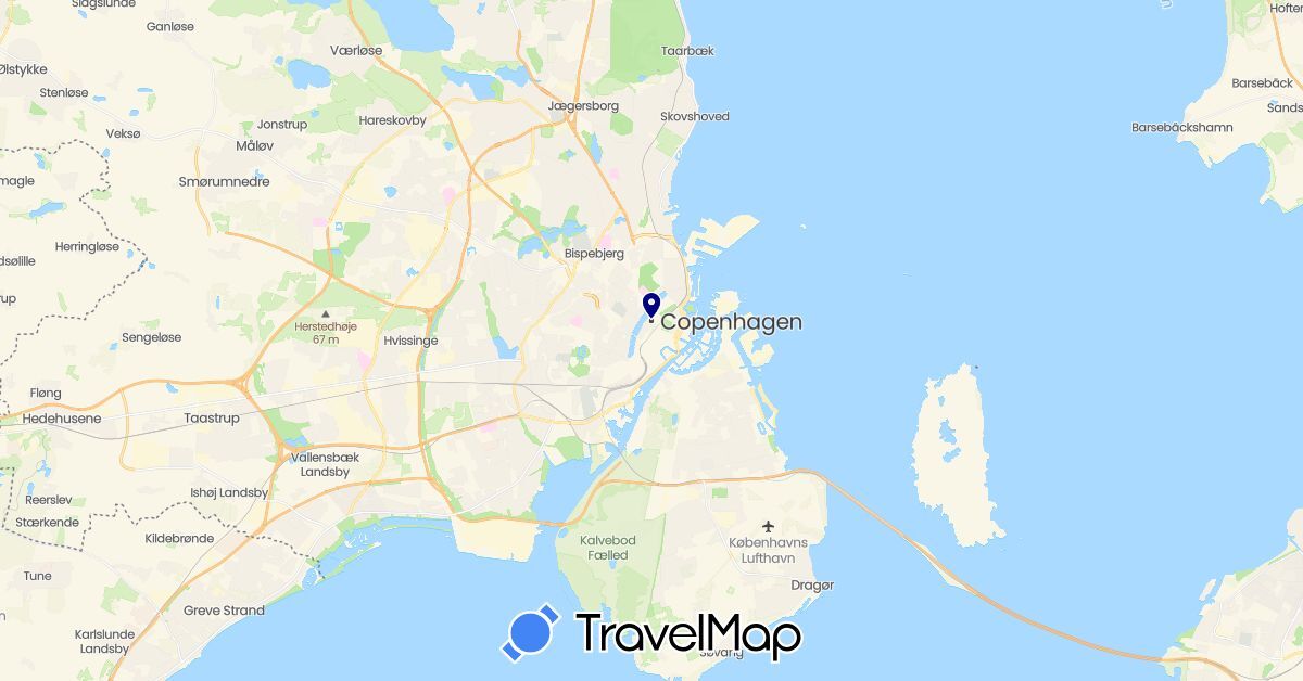 TravelMap itinerary: driving in Denmark (Europe)
